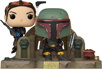 Funko Pop! Star Wars Moment: The Mandalorian 486 - Boba Fett and Fennec on Throne