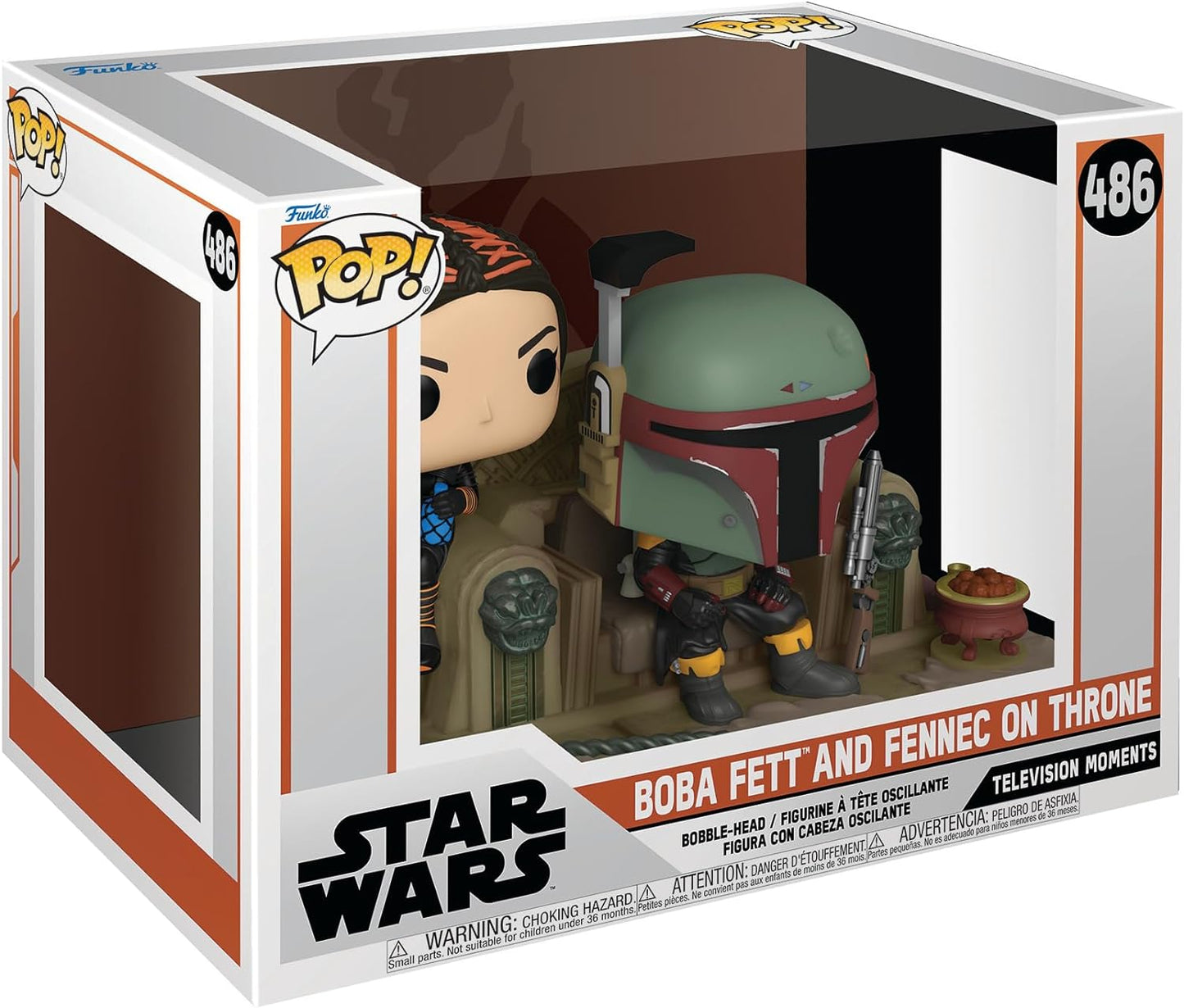 Funko Pop! Star Wars Moment: The Mandalorian 486 - Boba Fett and Fennec on Throne