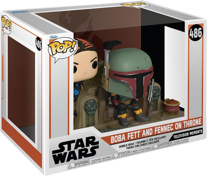 Funko Pop! Star Wars Moment: The Mandalorian 486 - Boba Fett and Fennec on Throne