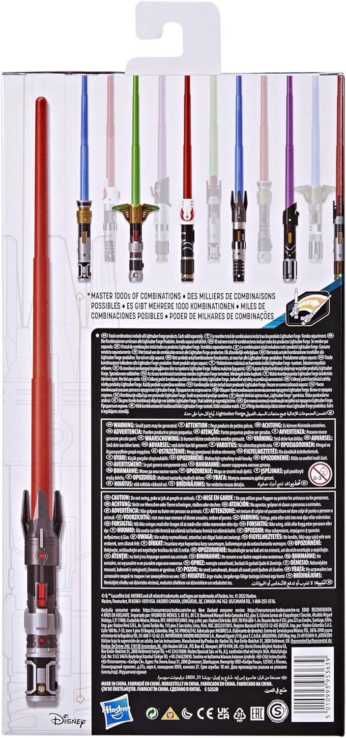 STAR WARS Lightsaber Forge Darth Maul Extendable Red Lightsaber, Customizable Roleplay Toy